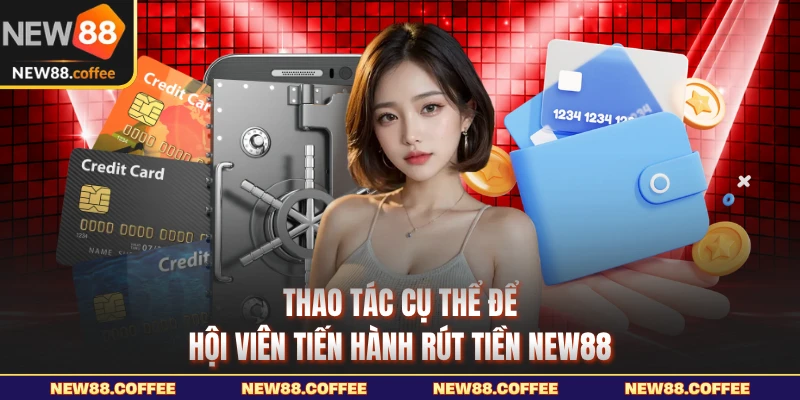 Thao tác cụ thể để hội viên tiến hành rút tiền NEW88